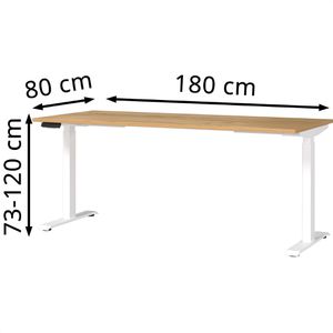 Produktbild für Schreibtisch Germania Mailand, 7909-242, eiche / weiß