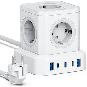 Steckdosenwürfel Voomy Power Cube S65, mit Schalter, weiß