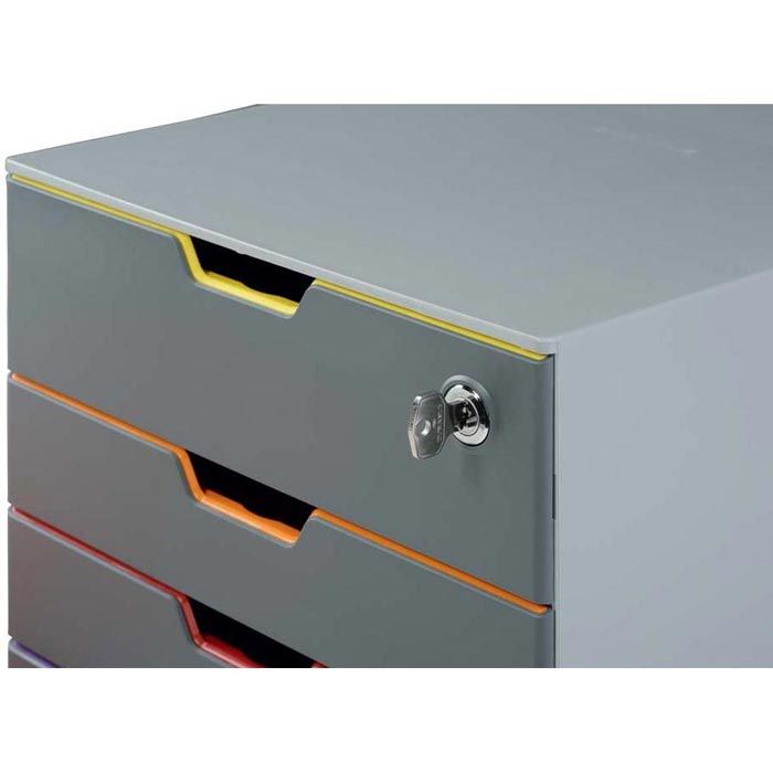 Cajonera VARICOLOR De 4 Compartimentos Con Cerradura - Multicolor