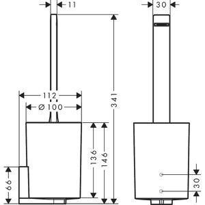 Produktbild für WC-Bürste hansgrohe WallStoris, weiß matt