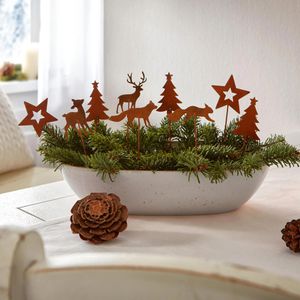 Produktbild für Weihnachtsdeko Frank-Flechtwaren Weihnachtswald, 9 Stück