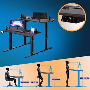 Produktbild für Schreibtisch CASARIA 109357, braun / schwarz