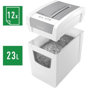 Produktbild für Aktenvernichter Leitz 8098 IQ Slim Office S P4, weiß