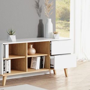 Produktbild für Sideboard Vicco Nautica, aus Holz, weiß / eiche