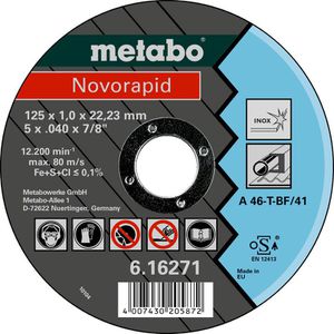 Trennscheibe Metabo Novorapid Inox, Bohrungs-Ø 22,23 mm