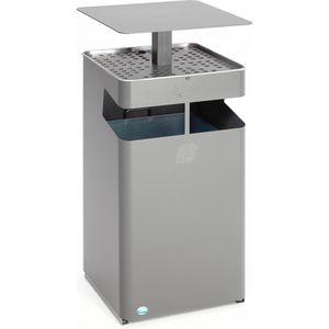 Produktbild für Aschenbecher VAR B45, 21275, silber, Outdoor, mit Dach