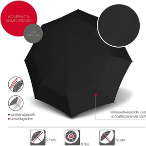 Produktbild für Regenschirm Knirps T.200 M Duomatic, black, sturmfest