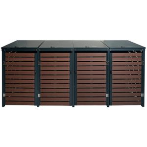 Produktbild für Mülltonnenbox Mendler HWC-K14, WPC/Metall