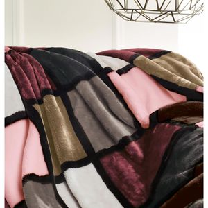 Produktbild für Kuscheldecke Gözze Antigua Cashmere Feeling, rosa/taupe/beere