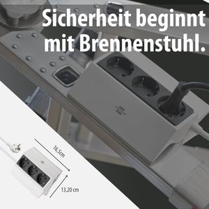 Produktbild für Tischsteckdose Brennenstuhl 1150070, mit 3 m Schuko Kabel