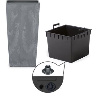 Produktbild für Übertopf Prosperplast Urbi Square, dunkelgrau, 33 x 61 x 33 cm