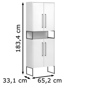 Produktbild für Badschrank Schildmeyer Limone 701699, mit 2 Füßen, weiß