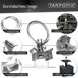 Produktbild für Zurrösen Tarpofix ZM02-6X für Airlineschiene