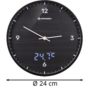 Produktbild für Wanduhr Bresser MyTime LEDsec, Kunststoff, analog, Funkuhr