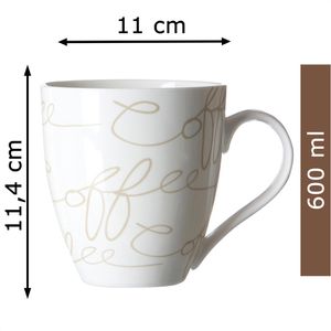 Kaffeebecher Cornello Grey, Porzellan in Weiß- & Grautönen - ca. 250 ml,  Lahr, Freiburg, Offenburg
