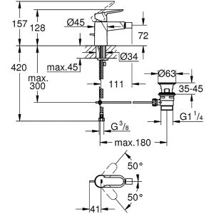 Produktbild für Bidet-Armatur GROHE BauEdge 23331000, verchromt