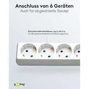 Produktbild für Steckdosenleiste Goobay 51296, mit 1,5m Kabel