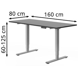 Produktbild für Schreibtisch FlexiSpot E5S, schwarz / grau