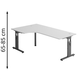 Produktbild für Schreibtisch Hammerbacher O-Serie, lichtgrau / graphit