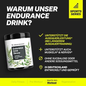 Produktbild für Elektrolyte natural-elements Endurance Drink Zitrone, Pulver