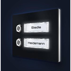 Produktbild für Türklingel Metzler anthrazit, kabelgebunden, 2fach