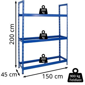 Produktbild für Reifenregal PROREGAL TIGER XL, blau, für 18 Reifen