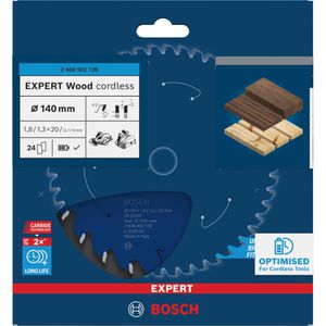 Produktbild für Kreissägeblatt Bosch Expert Wood Cordless, 2608902139