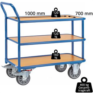 Produktbild für Tischwagen Fetra 2612, aus Metall &amp; Holz