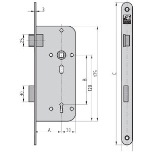Produktbild für Einsteckschloss BASI Ö9210-0001, DIN links/rechts