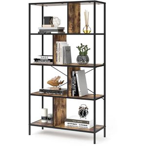Produktbild für Bücherregal Vicco Fyrk, schwarz / dunkelbraun