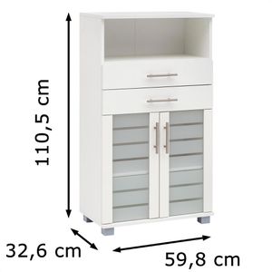 Produktbild für Badschrank Schildmeyer Niko 105652, mit 4 Füßen, weiß