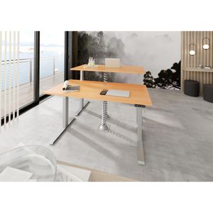 Produktbild für Schreibtisch Hammerbacher XDKB 12, buche / silber