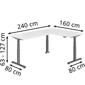 Produktbild für Schreibtisch Hammerbacher XDSMW, weiß / graphit