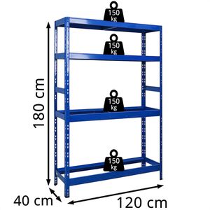 Produktbild für Reifenregal PROREGAL TIGER, blau, für 12 Reifen