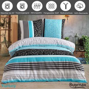 Produktbild für Bettwäsche Buymax Sara, blau, Renforcé