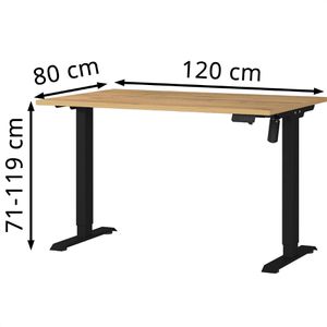 Produktbild für Schreibtisch Germania Profi 3.0, 8022-582, eiche / schwarz