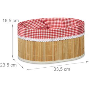Produktbild für Brotkorb Relaxdays 10020573, aus Bambus / Stoff