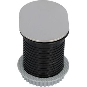 Produktbild für Einbausteckdose Unitec 302626, silber, mit 1,5 m Kabel