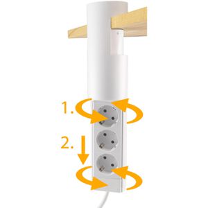 Produktbild für Tischsteckdose ChiliTec mit 3 m Schuko Kabel