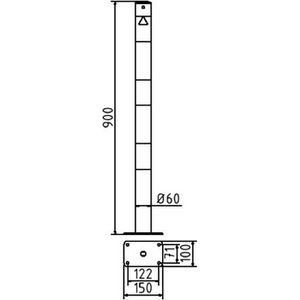 Produktbild für Absperrpfosten Schake 460PB, rot/weiß, aus Metall