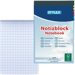 Notizblock Stylex 40604, kariert, A7