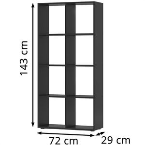 Produktbild für Bücherregal Vicco Scutum, schwarz