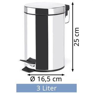 Produktbild für Mülleimer MSV 100437, silber glänzend