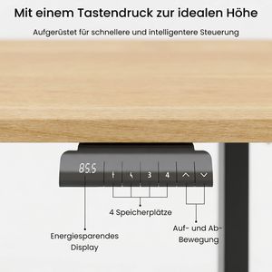 Produktbild für Schreibtisch FlexiSpot E1B Pro, ahorn / schwarz