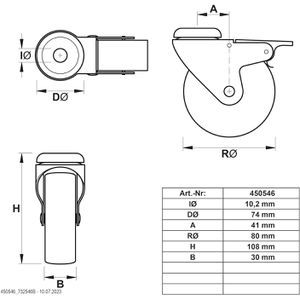 Produktbild für Schwerlastrolle Dörner+Helmer Set 4-teilig