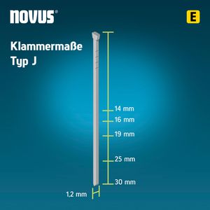 Produktbild für Tackernägel Novus-Tools J/25, 044-0091, Typ J
