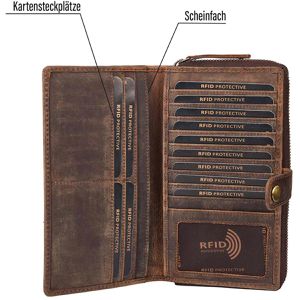 Produktbild für Portemonnaie Ratschkatl Soferl, braun, aus Echt Leder