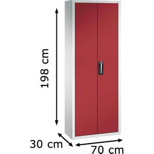 Produktbild für Magazinschrank CP-Möbel Serie 13, grau / rot