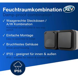 Produktbild für Steckdose REV-Ritter AquaStorm, IP55, Aufputz