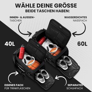 Produktbild für Sporttasche bemaxx Sports Bag, grün, mit Rucksackfunktion